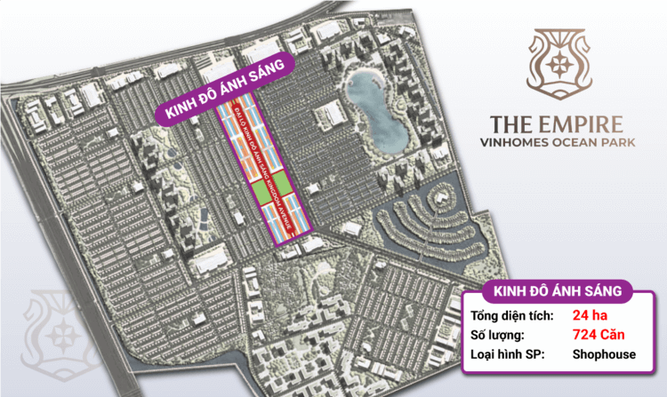 Shophouse Kinh Đô Ánh Sáng: Dự án Vinhomes Ocean Park 2 The Empire